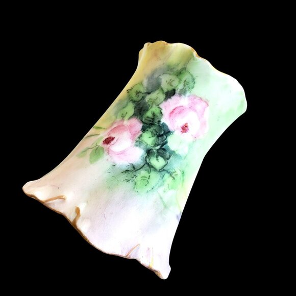 Antique Porcelain Hand Painted Roses Toothpick Match Holder Versailles - Picture 13 of 14